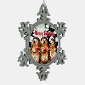 Vrolijk kerstfeest Porcupine Tin Sneeuwvlok Ornament (Links)