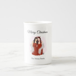 Vrolijk kerstfeest porselein kop