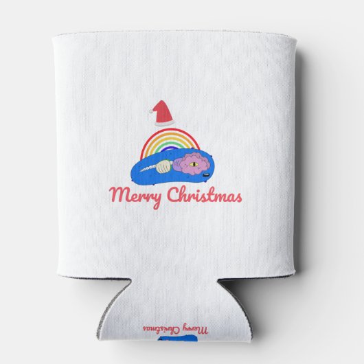 Vrolijk Kerstfeest - Positieve Energie - Regenboog Blikjeskoeler (Achterkant)