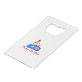 Vrolijk Kerstfeest - Positieve Energie - Regenboog Creditkaart Flessenopener (Voorkant Gekanteld)