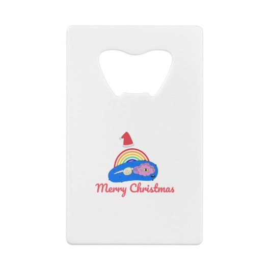 Vrolijk Kerstfeest - Positieve Energie - Regenboog Creditkaart Flessenopener (Achterkant)