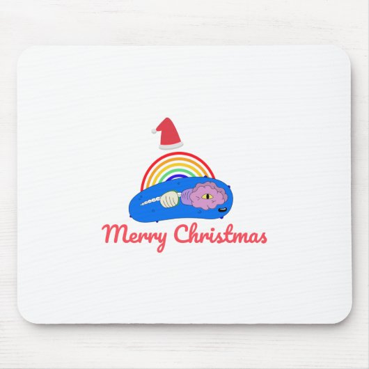 Vrolijk Kerstfeest - Positieve Energie - Regenboog Muismat (Voorkant)