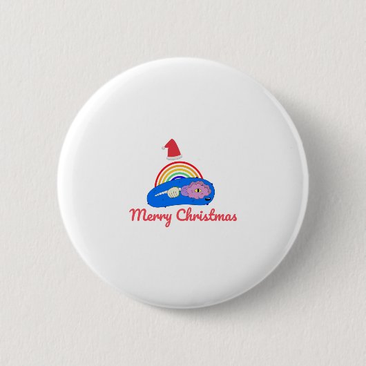 Vrolijk Kerstfeest - Positieve Energie - Regenboog Ronde Button 5,7 Cm (Voorkant)
