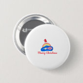Vrolijk Kerstfeest - Positieve Energie - Regenboog Ronde Button 5,7 Cm (Voorkant /achterkant)