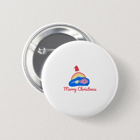 Vrolijk Kerstfeest - Positieve Energie - Regenboog Ronde Button 5,7 Cm (Voorkant /achterkant)