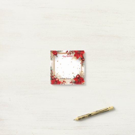 Vrolijk kerstfeest post-it® notes (Op bureau)