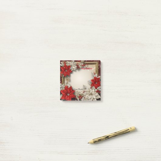 Vrolijk kerstfeest post-it® notes (Op bureau)