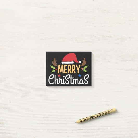 Vrolijk kerstfeest post-it® notes (Op bureau)