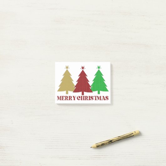 Vrolijk kerstfeest post-it® notes (Op bureau)