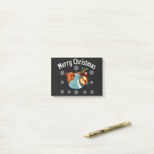 Vrolijk kerstfeest post-it® notes (Op bureau)