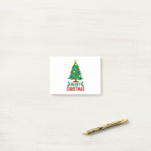 Vrolijk kerstfeest post-it® notes (Op bureau)