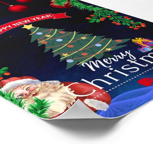 Vrolijk kerstfeest poster (Hoek)