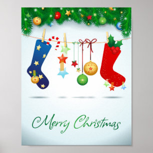 Vrolijk kerstfeest poster