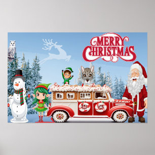 Vrolijk kerstfeest poster