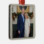 Vrolijk kerstfeest, President Joe Biden en 1st Lad Metalen Ornament (Rechts)