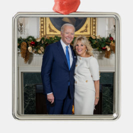 Vrolijk kerstfeest, President Joe Biden en 1st Lad Metalen Ornament