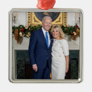 Vrolijk kerstfeest, President Joe Biden en 1st Lad Metalen Ornament