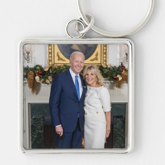 Vrolijk kerstfeest, President Joe Biden en 1st Lad Sleutelhanger (Voorkant)
