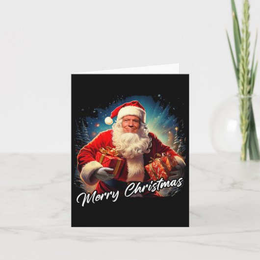 Vrolijk Kerstfeest - President Trump Santa Funny G Kaart (Voorkant)