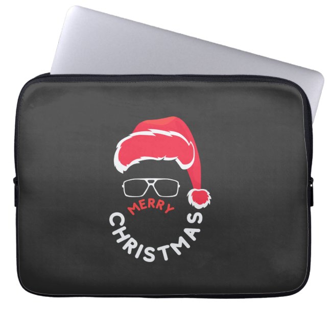 Vrolijk kerstfeest, prettige en heldere laptophoes laptop sleeve (Voorkant)