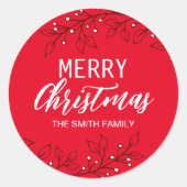 Vrolijk kerstfeest/Prettige feestdagen Gift Sticke Ronde Sticker (Voorkant)