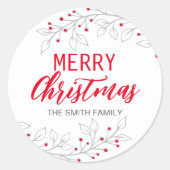 Vrolijk kerstfeest/Prettige feestdagen Gift Sticke Ronde Sticker (Voorkant)