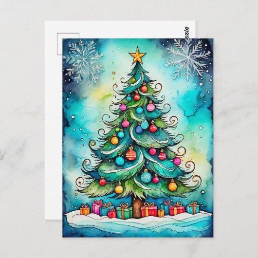 vrolijk kerstfeest prettige feestdagen | iedereen briefkaart (Voorkant / Achterkant)