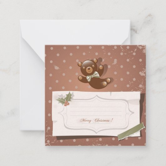 Vrolijk kerstfeest/Prettige feestdagen Notitiekaartje (Voorkant)