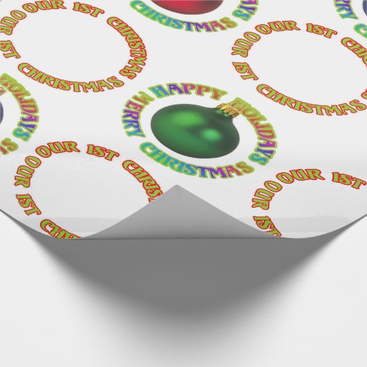 Vrolijk kerstfeest Prettige feestdagen ons eerste Cadeaupapier (Hoek)