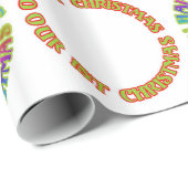 Vrolijk kerstfeest Prettige feestdagen ons eerste Cadeaupapier (Rol Hoek)