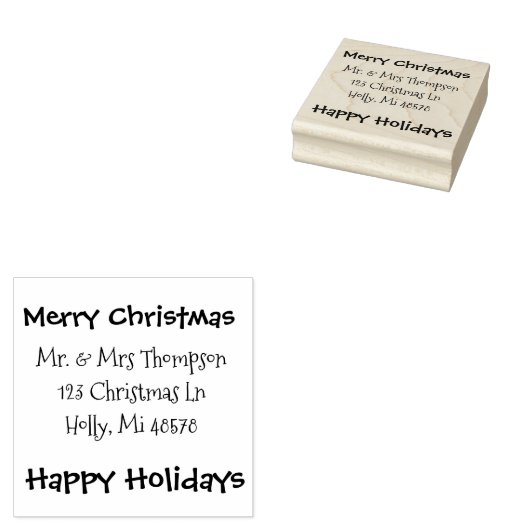 Vrolijk kerstfeest Prettige feestdagen Rubberstempel (Gestempeld)