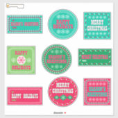 Vrolijk kerstfeest Prettige feestdagen Seizoensgro Sticker (Vel)