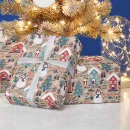 Vrolijk kerstfeest, Prettige feestdagen winterkers Cadeaupapier