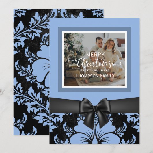 Vrolijk kerstfeest prettige feestdagen, zwarte boo kaart (Voorkant / Achterkant)