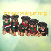 Vrolijk kerstfeest Puppies feestelijk Raamsticker (Vel 3)