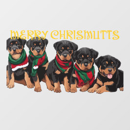 Vrolijk kerstfeest Puppies feestelijk Raamsticker