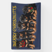 Vrolijk kerstfeest Puppies feestelijk Spandoek (Verticaal)