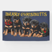 Vrolijk kerstfeest Puppies feestelijk Spandoek (Horizontaal)