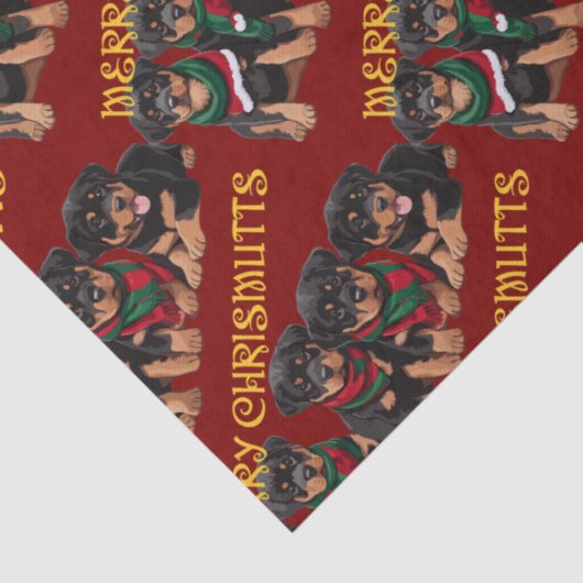 Vrolijk kerstfeest Puppies feestelijk Tissuepapier (Detail)