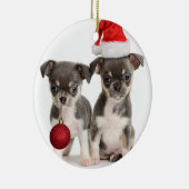Vrolijk kerstfeest Puppies Keramisch Ornament (Rechts)