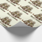 Vrolijk kerstfeest, Puppies labradoedle, Originele Cadeaupapier (Hoek)