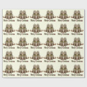 Vrolijk kerstfeest, Puppies labradoedle, Originele Cadeaupapier (Vlak)