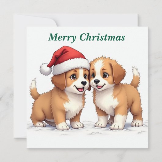 Vrolijk Kerstfeest Puppies vakantiepas (Voorkant)