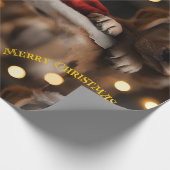 Vrolijk Kerstfeest puppy Cadeaupapier (Hoek)