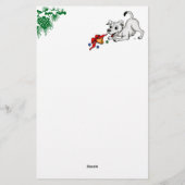 Vrolijk kerstfeest! Puppy met Bell en Ball Briefpapier (Achterkant)