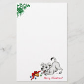 Vrolijk kerstfeest! Puppy met Bell en Ball Briefpapier (Voorkant)