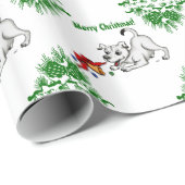 Vrolijk kerstfeest! Puppy met Bell en Ball Cadeaupapier (Rol Hoek)