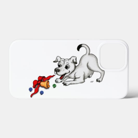Vrolijk kerstfeest! Puppy met Bell en Ball Case-Mate iPhone Case (Achterkant (horizontaal))