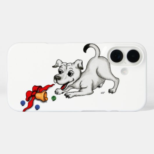 Vrolijk kerstfeest! Puppy met Bell en Ball Case-Mate iPhone Case (Achterkant (horizontaal))