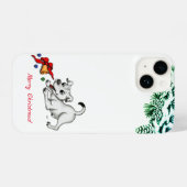 Vrolijk kerstfeest! Puppy met Bell en Ball iPhone Hoesje (Achterkant horizontaal)